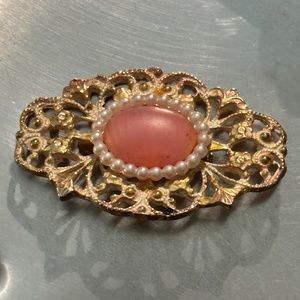 Vintage Victorian Gemstone Gold Tone Brooch